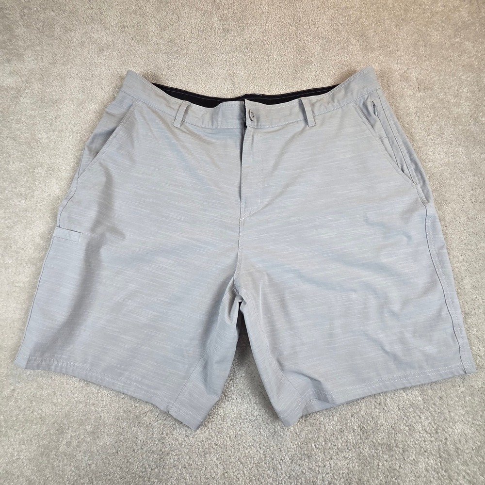 AFTCO Fishing Shorts Men's‎ 40 Gray Heathered Performance Stretch 9 In. Boating